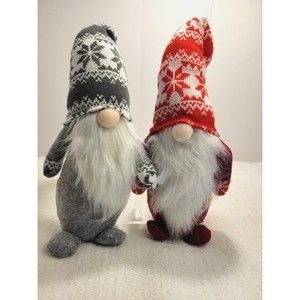 Super Cute 2pcs Christmas Gnome Santa Plush Dolls 18" Bean  Bag Bottom